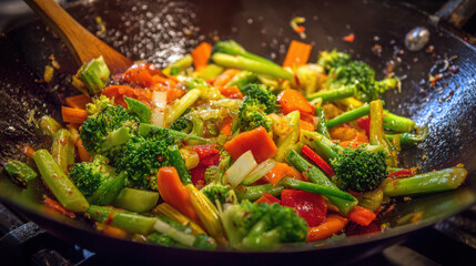 frozen pre-cut vegetable stir fry mix with isolated background