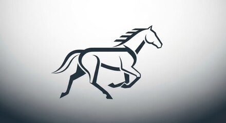 Obraz premium Stylized horse logo design elegantly capturing movement and strength