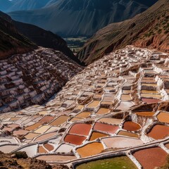 The otherworldly landscape of the Maras Salt Mines in Cusco, Peru
