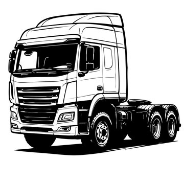 6x4 tractor unit with aerodynamic cabin and detailed chassis