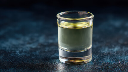 raw vinegar tonic in clear glass on dark background