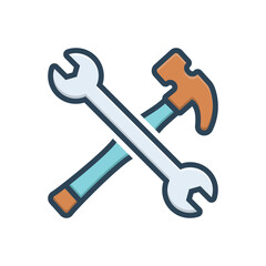 Color illustration icon for handy tools