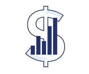 Dollar Sign with Bar Graph Illustration