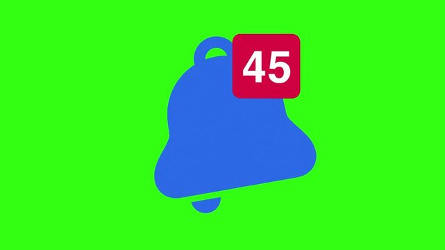 blue notification bell animation with rising count