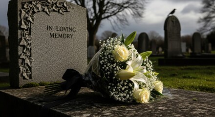 Floral Tribute at Graveside: A Gentle Remembrance of Passing Souls