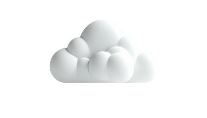 White, puffy cloud, rendered on a black background, with a slight shadow