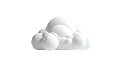 Rendered white cloud, bubbly and spherical, set against a stark black background