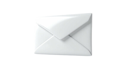 Glossy, white, three-dimensional envelope isolated on a solid black background