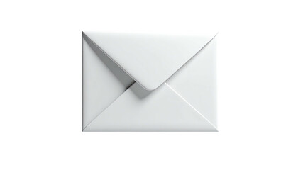 Isolated white envelope, fully sealed with a 3D effect against a stark black background