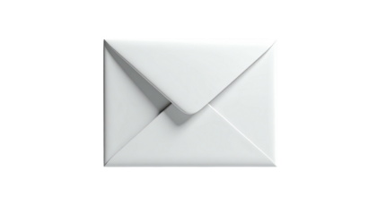 Isolated white envelope, fully sealed with a 3D effect against a stark black background