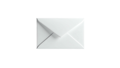 A bright white, folded paper envelope sits centered against a black background