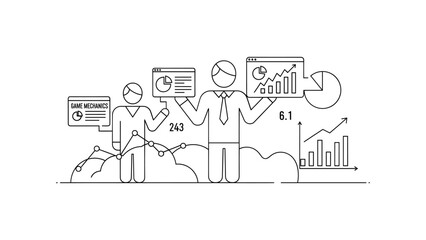 Business team analyzing charts and graphs