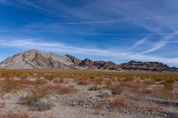 Funeral Mountains, a subrange of the Amargosa Range that form the eastern wall of Death Valley. California State Route 190.  Mojave Desert / Basin and Range Province.  Furnace Creek Fault, Walker Lane