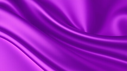 The vibrant purple fabric gracefully drapes and folds, creating a luxurious and silky texture with smooth curves and elegant patterns in a captivating display.