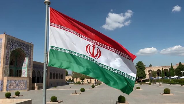 national banner representing a nation located in the Middle Eastern
