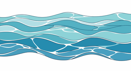 Fluid Motion A Seamless Vector Pattern of Tranquil Water Waves