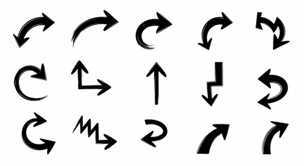 Obraz premium Versatile Arrow Set Dynamic Vector Graphics for Direction and Navigation