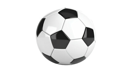 Obraz premium Isolated glossy ball, black and white pentagons, spheres, perspective view on dark bg