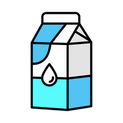 Milk Carton Vector | Blue Liquid Packaging Icon | Fresh Dairy Drink Illustration