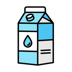 Milk Carton Vector | Blue Liquid Packaging Icon | Fresh Dairy Drink Illustration