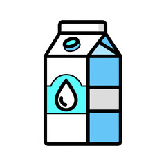 Milk Carton Vector | Blue Liquid Packaging Icon | Fresh Dairy Drink Illustration