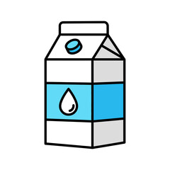 Milk Carton Vector | Blue Liquid Packaging Icon | Fresh Dairy Drink Illustration