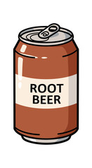 Root Beer Can Vector | Brown Soda Drink Illustration | Beverage Icon Design