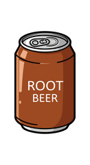 Root Beer Can Vector | Brown Soda Drink Illustration | Beverage Icon Design