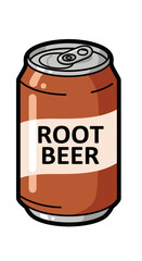 Root Beer Can Vector | Brown Soda Drink Illustration | Beverage Icon Design