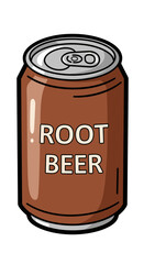Root Beer Can Vector | Brown Soda Drink Illustration | Beverage Icon Design