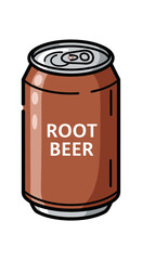 Root Beer Can Vector | Brown Soda Drink Illustration | Beverage Icon Design