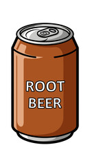 Root Beer Can Vector | Brown Soda Drink Illustration | Beverage Icon Design