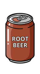 Root Beer Can Vector | Brown Soda Drink Illustration | Beverage Icon Design
