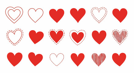 Lovely Heart Vector Collection Assorted Designs for Graphic Projects and Valentine's Crafts
