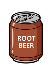 Root Beer Can Vector | Brown Soda Drink Illustration | Beverage Icon Design