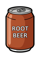 Root Beer Can Vector | Brown Soda Drink Illustration | Beverage Icon Design