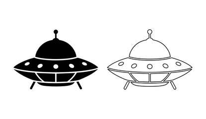 Alien Spaceship ufo silhouette royalty free vector graphic © FARZANA