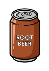 Root Beer Can Vector | Brown Soda Drink Illustration | Beverage Icon Design