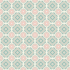 Elegant geometric pastel seamless pattern with soft mint green and blush pink diamond motifs, perfect for wallpaper, fabric printing, wrapping paper, and modern interior decor