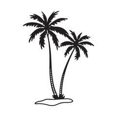 Obraz premium Two palm trees on a small island