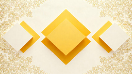Geometric shapes on ornate background