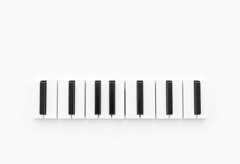 Clean, minimalist blank white piano key isolated on white background,  detail,  white