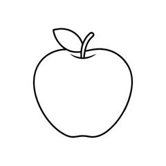 Fototapeta premium Outline drawing of apple on transparent background