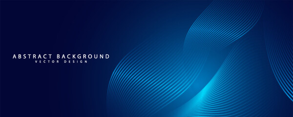 Abstract modern blue background with smooth lines. Dynamic waves. Vector illustration