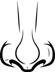 Minimalist nose outline drawing