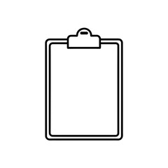 Simple clipboard outline on transparent background