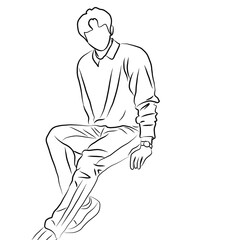 Man Sitting, Casual Style
 
