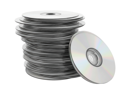 Stack of cds transparent background cutout png