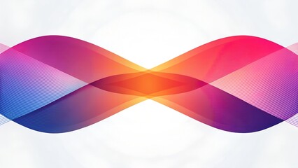 Abstract colorful wave ribbon background with blue and pink lines and digital texture