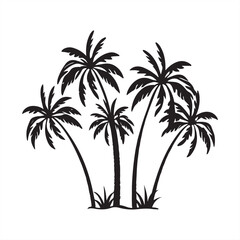 Obraz premium Group of palm trees, tropical summer vacation